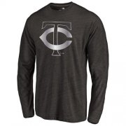 Wholesale Cheap Minnesota Twins Platinum Collection Long Sleeve Tri-Blend T-Shirt Black