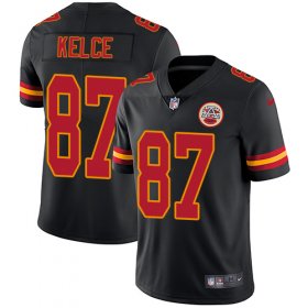 Wholesale Cheap Nike Chiefs #87 Travis Kelce Black Men\'s Stitched NFL Limited Rush Jersey