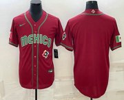 Cheap Men's Mexico Baseball Blank 2023 Red World Baseball With Patch Classic Stitched Jersey
