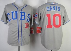 Wholesale Cheap Cubs #10 Ron Santo Grey Alternate Road Cool Base Stitched MLB Jersey