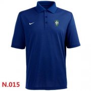 Wholesale Cheap Nike Brazil 2014 World Soccer Authentic Polo Blue