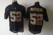 Wholesale Cheap Sideline Black United Packers #52 Clay Matthews Black Stitched NFL Jersey