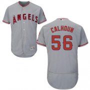 Wholesale Cheap Angels of Anaheim #56 Kole Calhoun Grey Flexbase Authentic Collection Stitched MLB Jersey