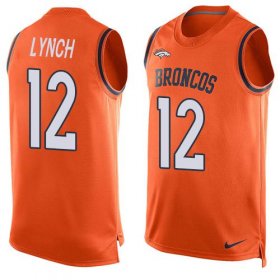 Wholesale Cheap Nike Broncos #12 Paxton Lynch Orange Team Color Men\'s Stitched NFL Limited Tank Top Jersey