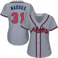 Wholesale Cheap Braves #31 Greg Maddux Grey Road Women's Stitched MLB Jersey