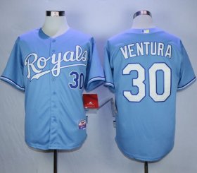 Wholesale Cheap Royals #30 Yordano Ventura Light Blue Cool Base Stitched MLB Jersey