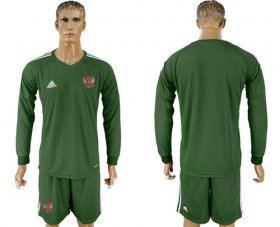 Wholesale Cheap Russia Blank Army Green Long Sleeves Goalkeeper Soccer Country Jersey