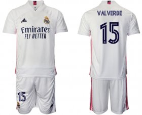 Wholesale Cheap Men 2020-2021 club Real Madrid home 15 white Soccer Jerseys