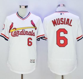 Wholesale Cheap Cardinals #6 Stan Musial White Flexbase Authentic Collection Cooperstown Stitched MLB Jersey