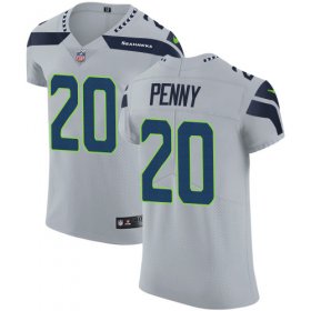 Wholesale Cheap Nike Seahawks #20 Rashaad Penny Grey Alternate Men\'s Stitched NFL Vapor Untouchable Elite Jersey