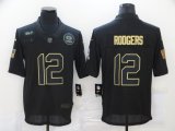 Wholesale Cheap Men's Green Bay Packers #12 Aaron Rodgers Black 2020 Salute To Service Stitched NFL Nike Limited Jersey