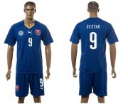 Wholesale Cheap Slovakia #9 Sestak Blue Away Soccer Country Jersey