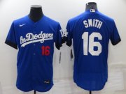 Wholesale Cheap Men's Los Angeles Dodgers #16 Will Smith 2021 Royal City Connect Flex Base Stitched Baseball Jersey
