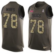 Wholesale Cheap Nike Buccaneers #78 Tristan Wirfs Green Men's Stitched NFL Limited Salute To Service Tank Top Jersey