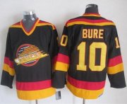 Wholesale Cheap Canucks #10 Pavel Bure Black/Gold CCM Throwback Stitched NHL Jersey