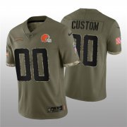 Wholesale Cheap Men's Cleveland Browns ACTIVE PLAYER Custom 2022 Olive Salute To Service Limited Stitched Jersey