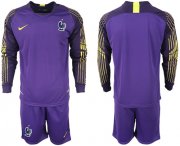 Wholesale Cheap France Blank Purple Goalkeeper Long Sleeves Soccer Country Jersey