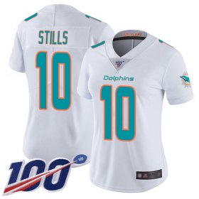 Wholesale Cheap Nike Dolphins #10 Kenny Stills White Women\'s Stitched NFL 100th Season Vapor Limited Jersey
