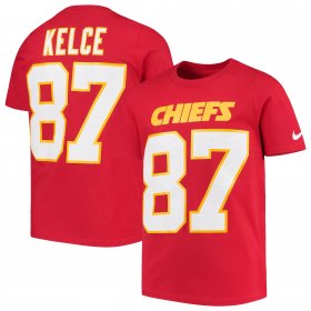 Wholesale Cheap Nike Kansas City Chiefs #87 Travis Kelce Youth Player Pride 3.0 Name & Number T-Shirt Red