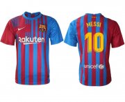 Wholesale Cheap Men's 2021-2022 Club Barcelona home aaa version red 10 Nike Soccer Jersey