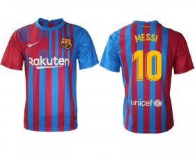 Wholesale Cheap Men\'s 2021-2022 Club Barcelona home aaa version red 10 Nike Soccer Jersey