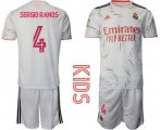 Wholesale Cheap Youth 2021-2022 Club Real Madrid home white 4 Adidas Soccer Jersey