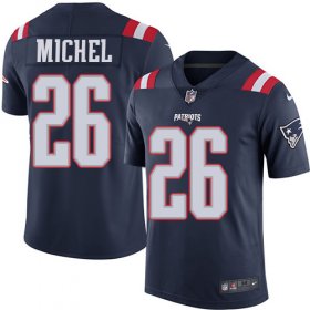 Wholesale Cheap Nike Patriots #26 Sony Michel Navy Blue Youth Stitched NFL Limited Rush Jersey