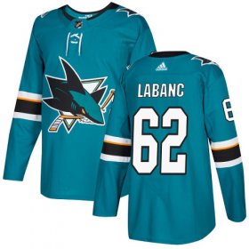 Wholesale Cheap Adidas Sharks #62 Kevin Labanc Teal Home Authentic Stitched NHL Jersey