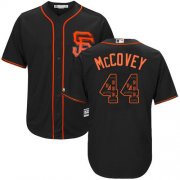 Wholesale Cheap Giants #44 Willie McCovey Black Team Logo Fashion Stitched MLB Jersey