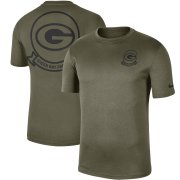 Wholesale Cheap Men's Green Bay Packers Nike Olive 2019 Salute to Service Sideline Seal Legend Performance T-Shirt