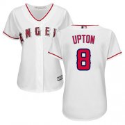 Wholesale Cheap Angels #8 Justin Upton White Home Women's Stitched MLB Jersey