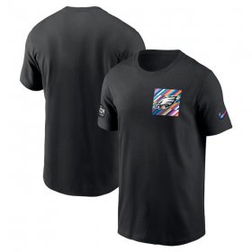 Wholesale Cheap Men\'s Philadelphia Eagles Black 2023 Crucial Catch Sideline Tri-Blend T-Shirt