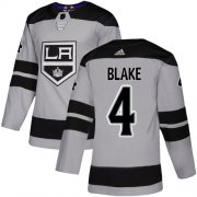 Wholesale Cheap Adidas Kings #4 Rob Blake Gray Alternate Authentic Stitched NHL Jersey