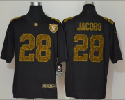 Wholesale Cheap Men's Las Vegas Raiders #28 Josh Jacobs Black 2020 Nike Flocked Leopard Print Vapor Limited NFL Jersey