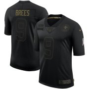 Wholesale Cheap Nike Saints 9 Drew Brees Black 2020 Salute To Service Limited Jersey