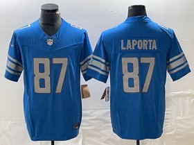Men\'s Detroit Lions #87 Sam LaPorta Blue 2023 F.U.S.E. Vapor Untouchable Limited Football Stitched Jersey