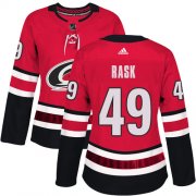 Wholesale Cheap Adidas Hurricanes #49 Victor Rask Red Home Authentic Women's Stitched NHL Jersey