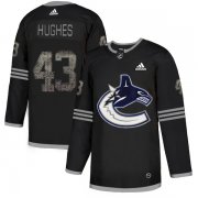 Wholesale Cheap Adidas Canucks #43 Quinn Hughes Black Authentic Classic Stitched NHL Jersey