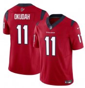 Cheap Men's Houston Texans #11 Jeff Okudah Red 2024 F.U.S.E. Vapor Untouchable Football Stitched Jersey