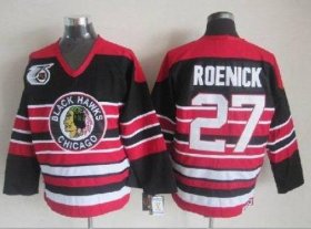 Wholesale Cheap Blackhawks #27 Jeremy Roenick Red/Black 75TH CCM Stitched NHL Jersey