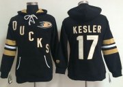 Wholesale Cheap Anaheim Ducks #17 Ryan Kesler Black Women's Old Time Heidi NHL Hoodie