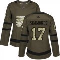 Wholesale Cheap Adidas Flyers #17 Wayne Simmonds Green Salute to Service Women's Stitched NHL Jersey