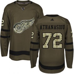 Wholesale Cheap Adidas Red Wings #72 Andreas Athanasiou Green Salute to Service Stitched Youth NHL Jersey