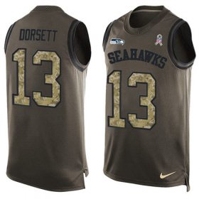 Wholesale Cheap Nike Seahawks #13 Phillip Dorsett Green Men\'s Stitched NFL Limited Salute To Service Tank Top Jersey