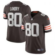 Wholesale Cheap Cleveland Browns #80 Jarvis Landry Men's Nike Brown 2020 Vapor Limited Jersey