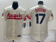 Wholesale Cheap Men's Los Angeles Angels #17 Shohei Ohtani Cream 2022 City Connect Flex Base Stitched Jersey