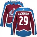 Wholesale Cheap Adidas Avalanche #29 Nathan MacKinnon Burgundy Home Authentic Women's Stitched NHL Jersey
