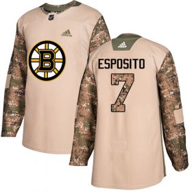 Wholesale Cheap Adidas Bruins #7 Phil Esposito Camo Authentic 2017 Veterans Day Stitched NHL Jersey