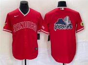 Wholesale Cheap Men's San Diego Padres Red Team Big Logo Cool Base With Patch Stitched Baseball Jersey 1