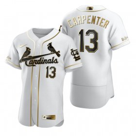 Wholesale Cheap St. Louis Cardinals #13 Matt Carpenter White Nike Men\'s Authentic Golden Edition MLB Jersey